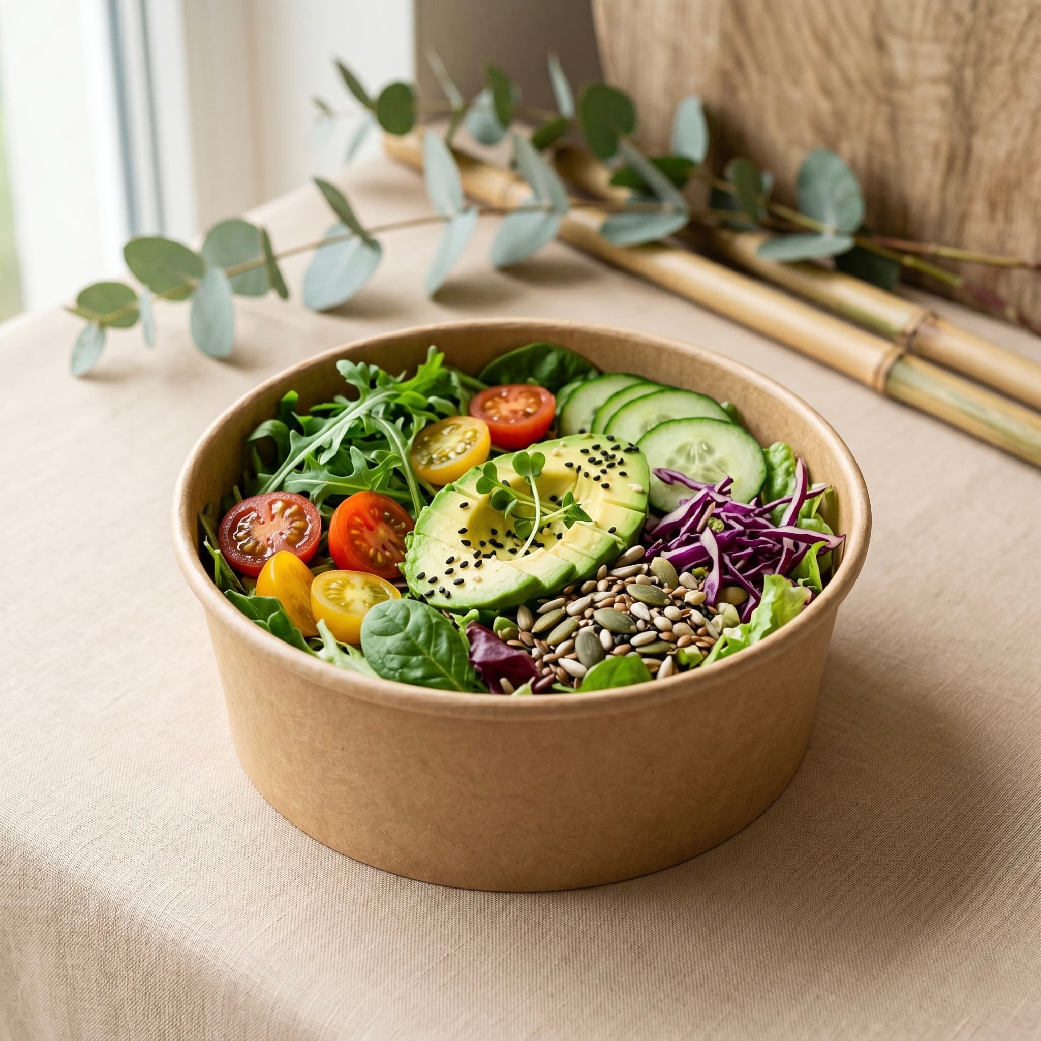 750 ml Kraft Paper Salad Bowl view 0