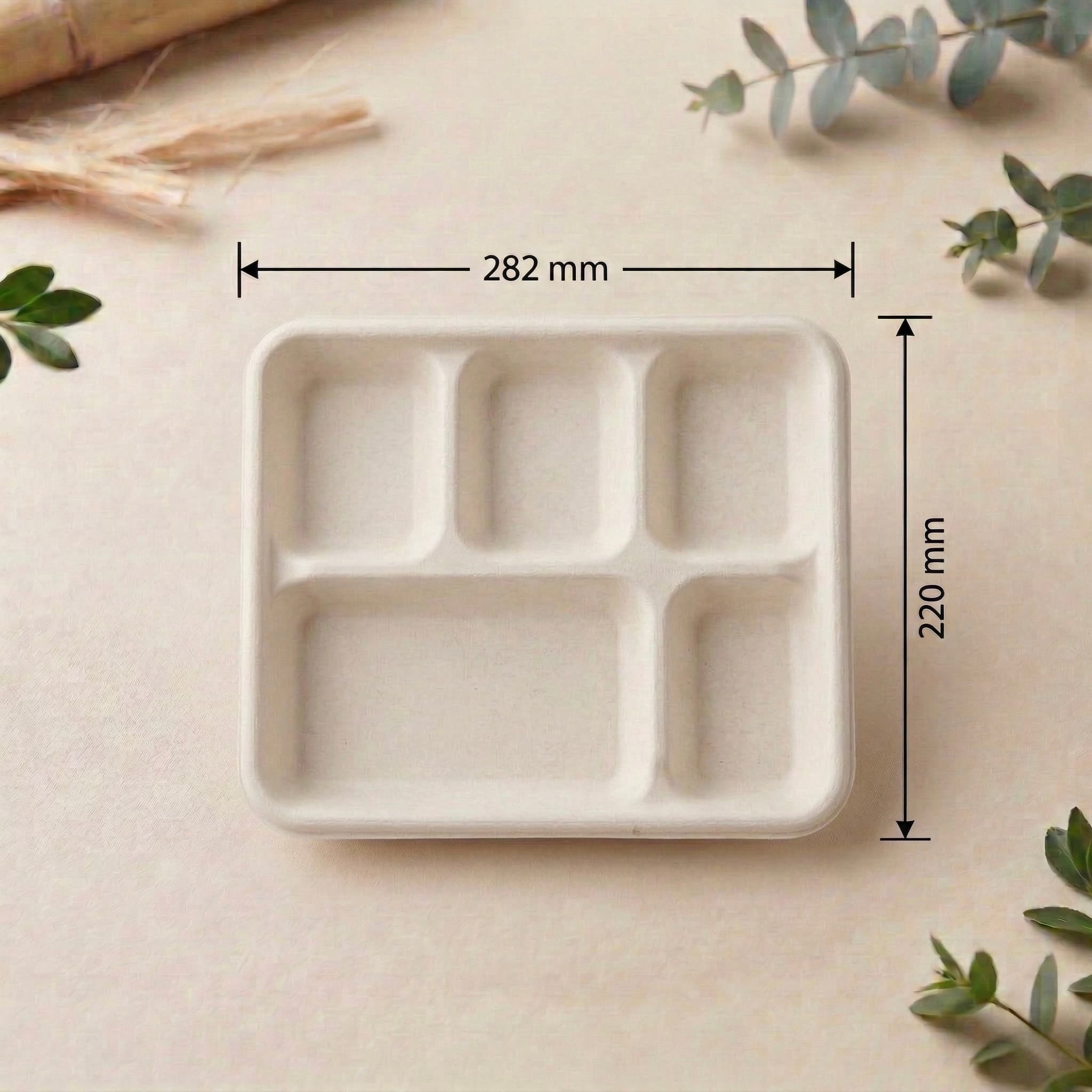 5 Compartment Meal Tray view 1