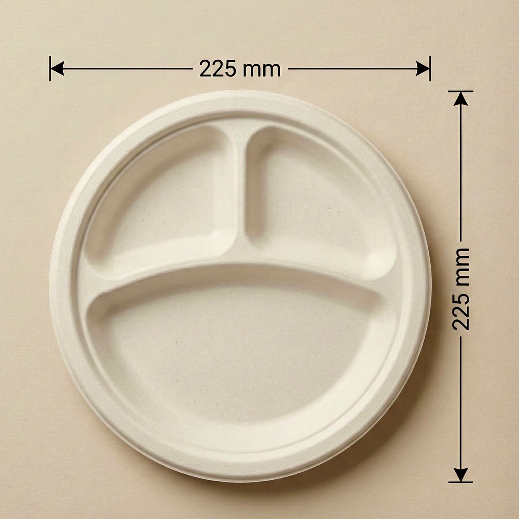 9 Inch 3 Compartment Plate view 1