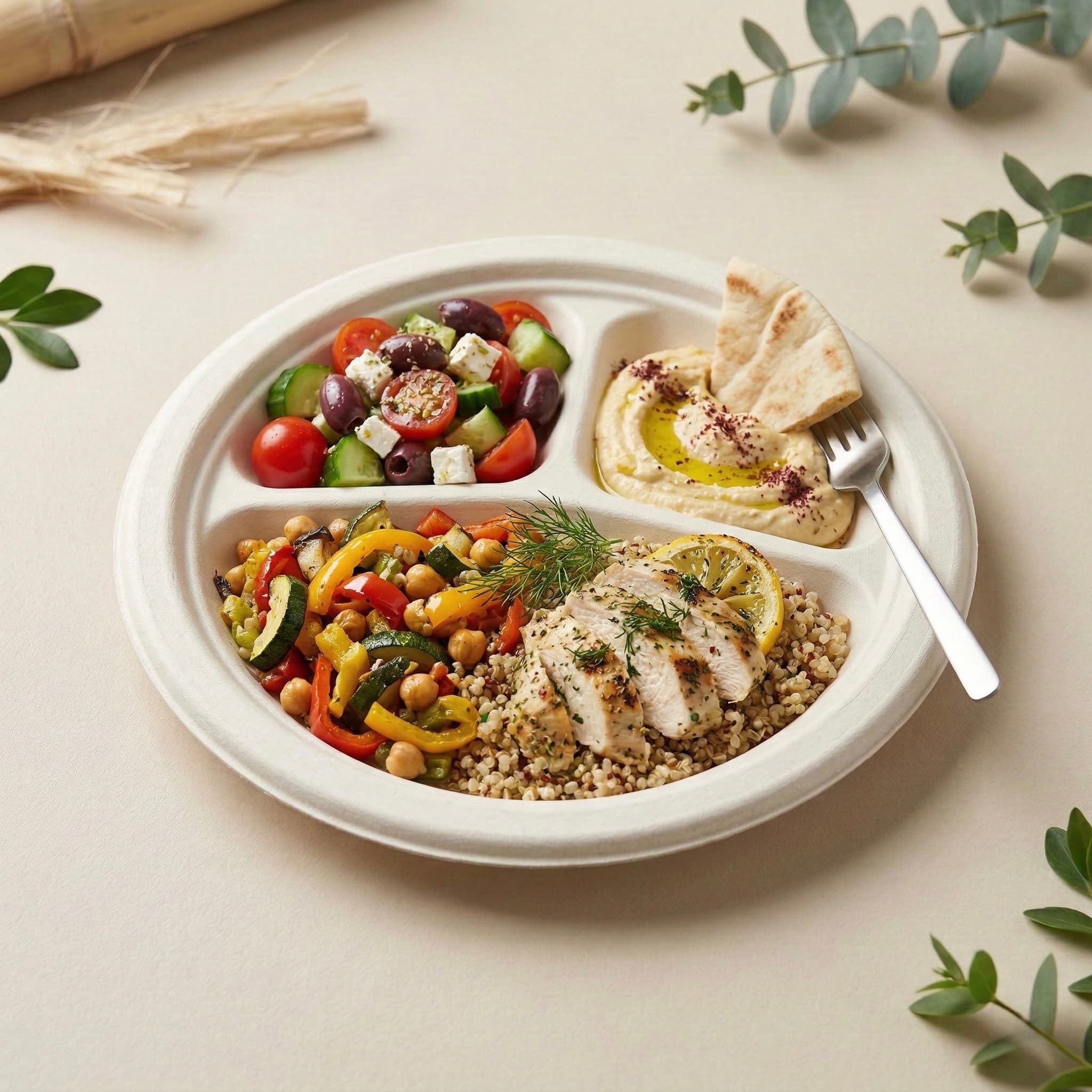 9 Inch 3 Compartment Plate view 2